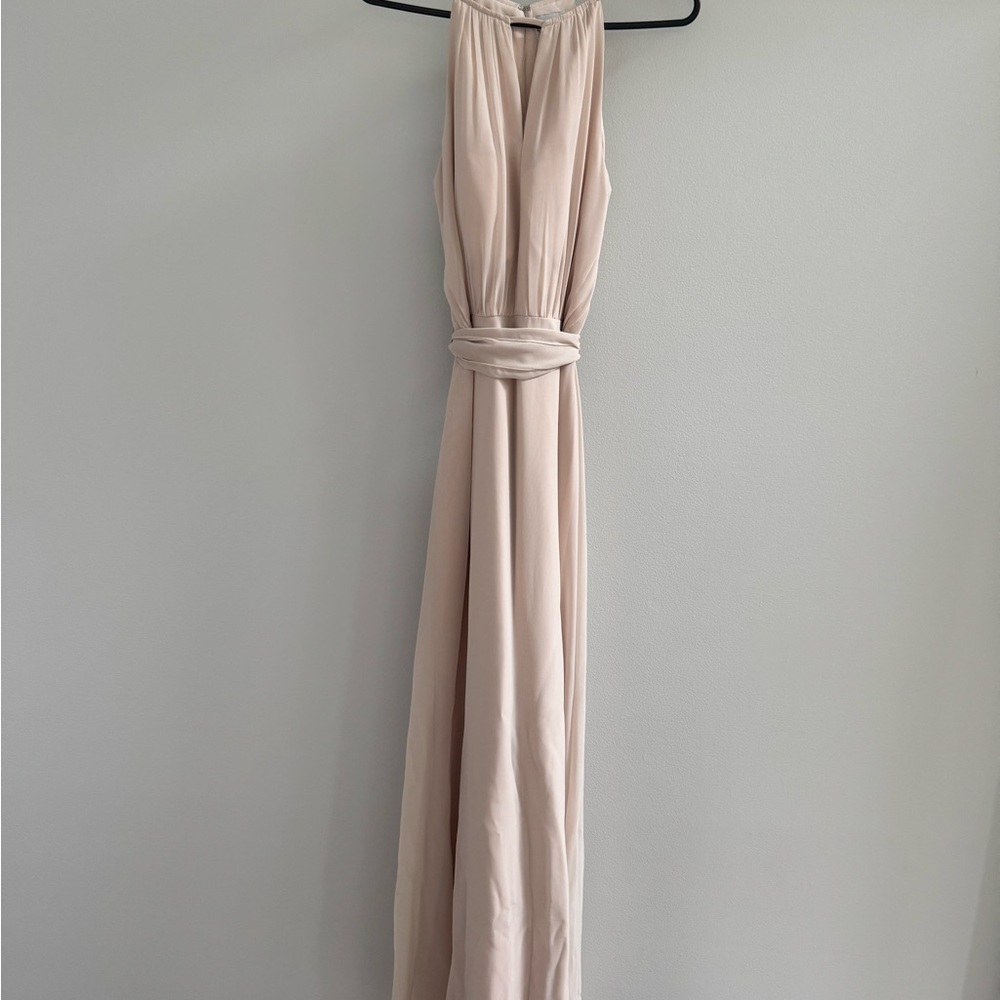 Bill Levkoff Elegant Beige Maxi Dress